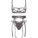 Hollow Out Satin Lingerie Set