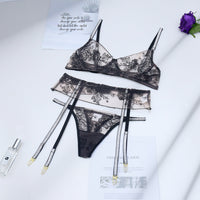 Lace Embroidery Bra Set