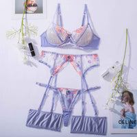 Lace Embroidery Bra Set