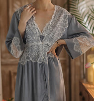 Sweetheart 2-Piece Satin Vintage Pajama Set