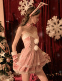 Christmas Lingerie Set, Christmas Gift, Velvet Lingerie, Holiday Gift