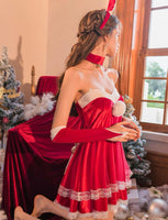 Christmas Lingerie Set, Christmas Gift, Velvet Lingerie, Holiday Gift