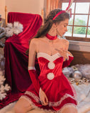 Christmas Lingerie Set, Christmas Gift, Velvet Lingerie, Holiday Gift