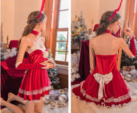 Christmas Lingerie Set, Christmas Gift, Velvet Lingerie, Holiday Gift