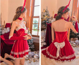 Christmas Lingerie Set, Christmas Gift, Velvet Lingerie, Holiday Gift