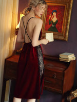 Elegant Velvet Nightgown, Velvet Nightie, Velvet Lingerie