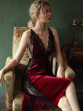 Elegant Velvet Nightgown, Velvet Nightie, Velvet Lingerie