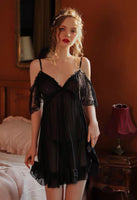 Sheer Off Shoulder Lingerie Dress, Sexy Nightgown