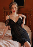 Sheer Off Shoulder Lingerie Dress, Sexy Nightgown