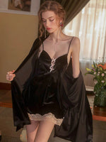 2024 Fall Velvet Nightgown, Little Bow Lingerie, Velvet Robe