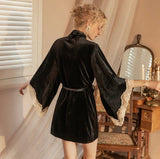 2024 Fall Velvet Nightgown, Heart Shaped Lingerie, Velvet Robe