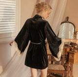 Velvet Nightgown, Heart Shaped Lingerie, Velvet Robe