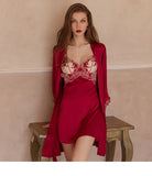 Magnificent Lace Embroidery Nightgown/ The Matching Robe