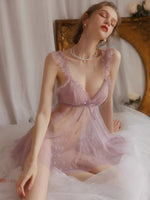Vintage Lace Nightgown, Sexy Lingerie, Satin Lingerie