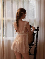 Vintage Lace Nightgown, Sexy Lingerie, Satin Lingerie