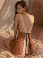 Elegant Lace White Open Embroidered Nightgown
