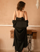 Side Tie Satin Nightgown, Lace Lingerie