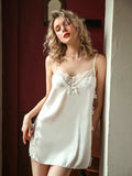 Side Tie Satin Nightgown, Lace Lingerie