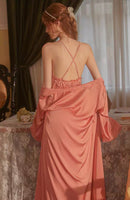 Elegant Lace Embroidered Nightgown, Super Exquisite Lingerie Dress