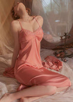 Elegant Lace Embroidered Nightgown, Super Exquisite Lingerie Dress