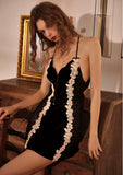 Vintage Velvet Nightgown, Velvet Lingerie, Sexy Lingerie