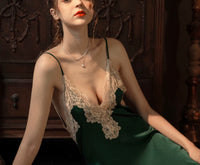 Enchanting Satin Lace Nightgown