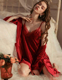 Velvet Nightgown, Velvet Pajama Set, Sexy Lingerie, Velvet Robe