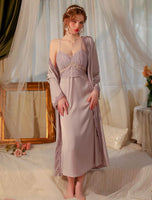 Satin Lace Nightgown, Silky Lace Lingerie, Pajama, Lace Robe, Bridal Nightie