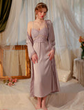 Satin Lace Nightgown, Silky Lace Lingerie, Pajama, Lace Robe, Bridal Nightie