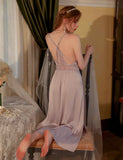 Satin Lace Nightgown, Silky Lace Lingerie, Pajama, Lace Robe, Bridal Nightie