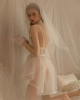 Bridal Lace Nightgown, Sheer Lace Lingerie, Pajama, See Through Nightie, Bridal Lingerie