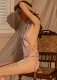 Satin Lace Nightgown, Qipao, Cheongsam, Sheer Lace Lingerie, Pajama, See Through Nightie