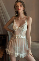 Lace Nightgown, Sheer Lace Lingerie, Pajama, See Through Nightie, Bridal Lingerie