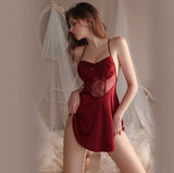Satin Lace Nightgown, Floral Lace Lingerie, Pajama, Bridal Nightie