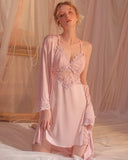 Satin Lace Nightgown, Floral Lace Lingerie, Pajama, Bridal Nightie