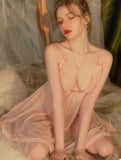 Lace Nightgown, Sheer Lace Lingerie, Pajama, See Through Nightie