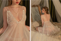 Lace Nightgown, Sheer Lace Lingerie, Pajama, See Through Nightie