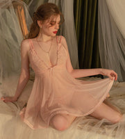 Lace Nightgown, Sheer Lace Lingerie, Pajama, See Through Nightie