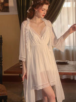 Lace Nightgown, Embroidery Long Lingerie, Pajama, Lace Robe, Bridal Nightie