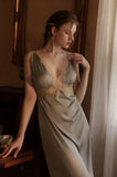 Queen Satin Long Nightgown, Sexy Lingerie, Satin Lingerie