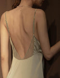 Vintage Satin Dress Nightgown, Exquisite Lingerie Dress