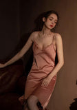 Vintage Satin Dress Nightgown, Exquisite Lingerie Dress