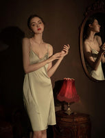 Vintage Satin Dress Nightgown, Exquisite Lingerie Dress