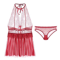 Romantic Lace Halter Lingerie Set, Best for Boudoir Shooting