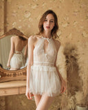 Romantic Lace Halter Lingerie Set, Best for Boudoir Shooting