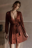 Vintage Satin Nightgown Set, Sexy Lingerie, Satin Lingerie
