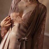 Vintage Satin Nightgown Set, Sexy Lingerie, Satin Lingerie