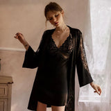 Vintage Satin Nightgown Set, Sexy Lingerie, Satin Lingerie