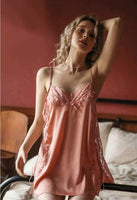 Side Tie Satin Nightgown, Sexy Lingerie
