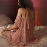 Sheer Off Shoulder Lingerie Dress, Sexy Nightgown